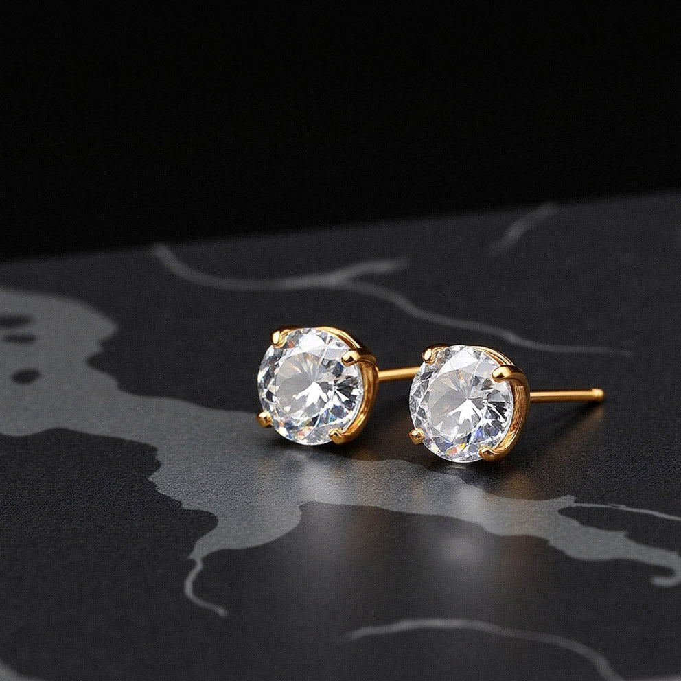 Boucles d'oreilles à tige Solitaire x5