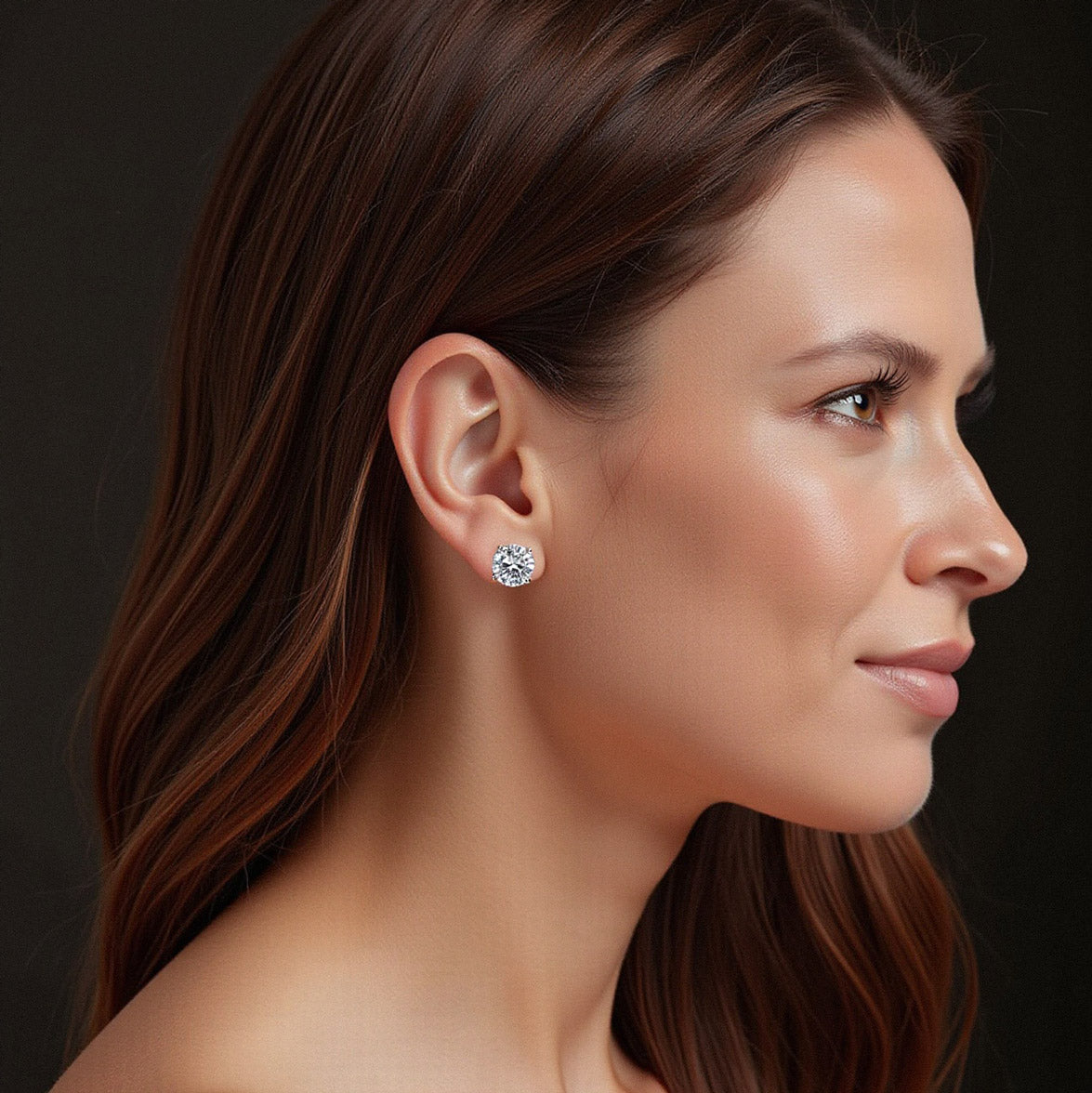 Boucles d'oreilles à tige Solitaire x5