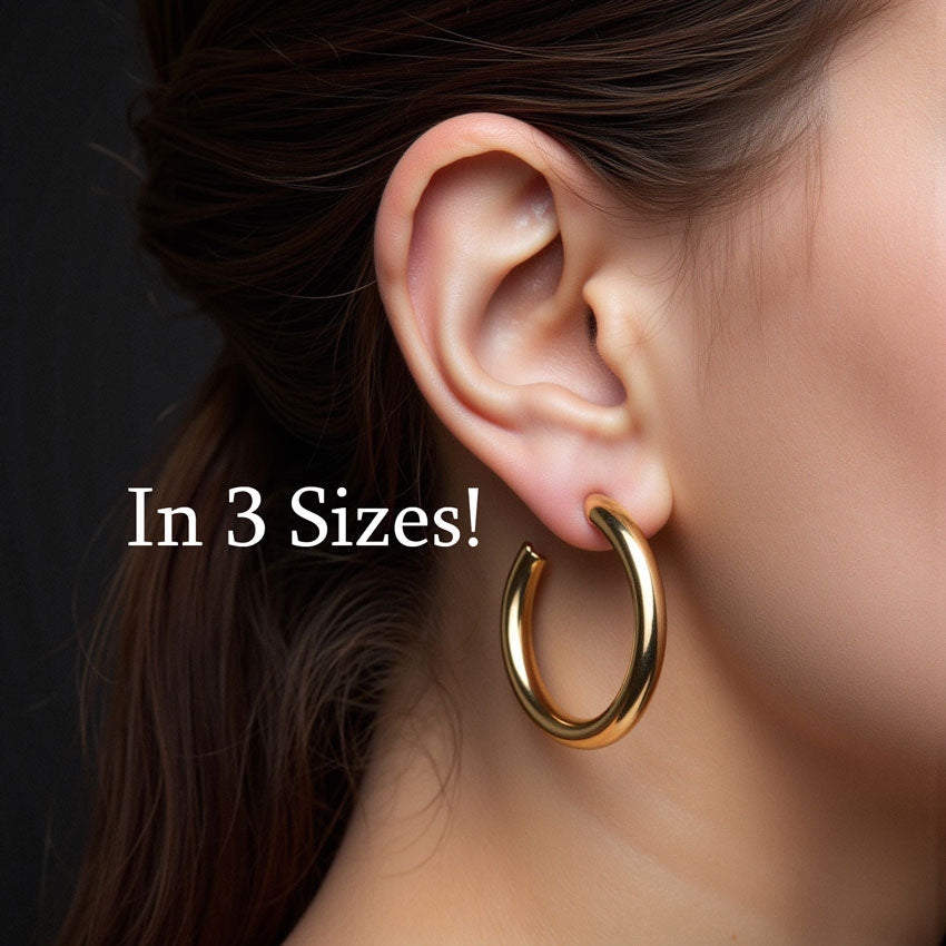 Boucles d'oreilles tubulaires en forme de C (lot)