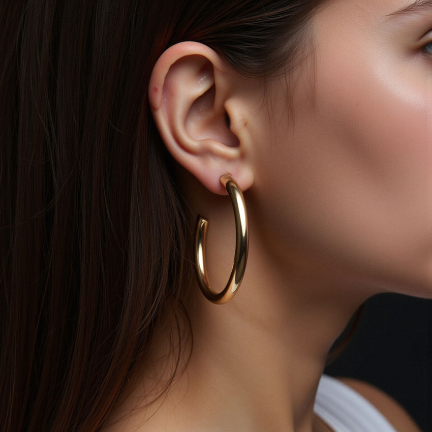 Boucles d'oreilles tubulaires en forme de C (lot)
