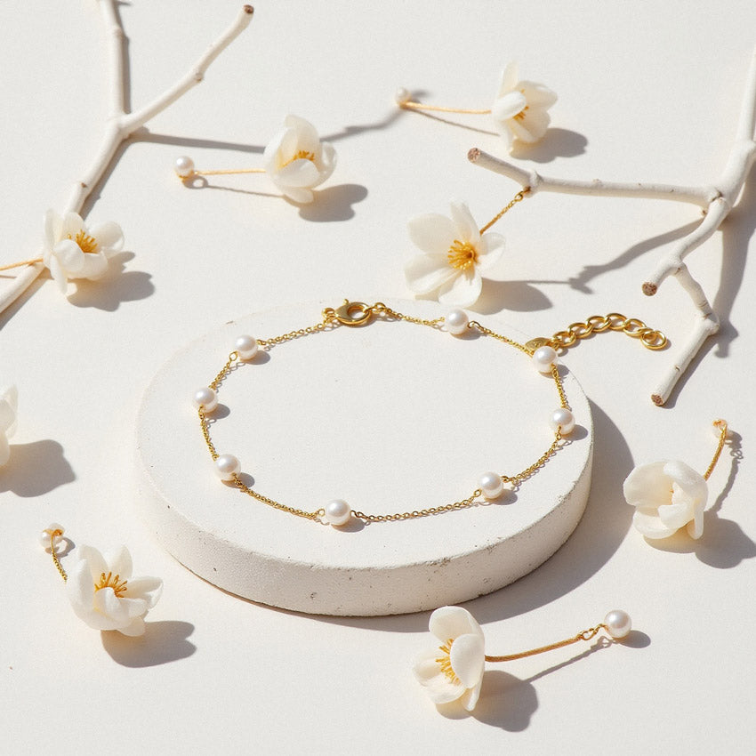 Bracelet de cheville en perles côtières
