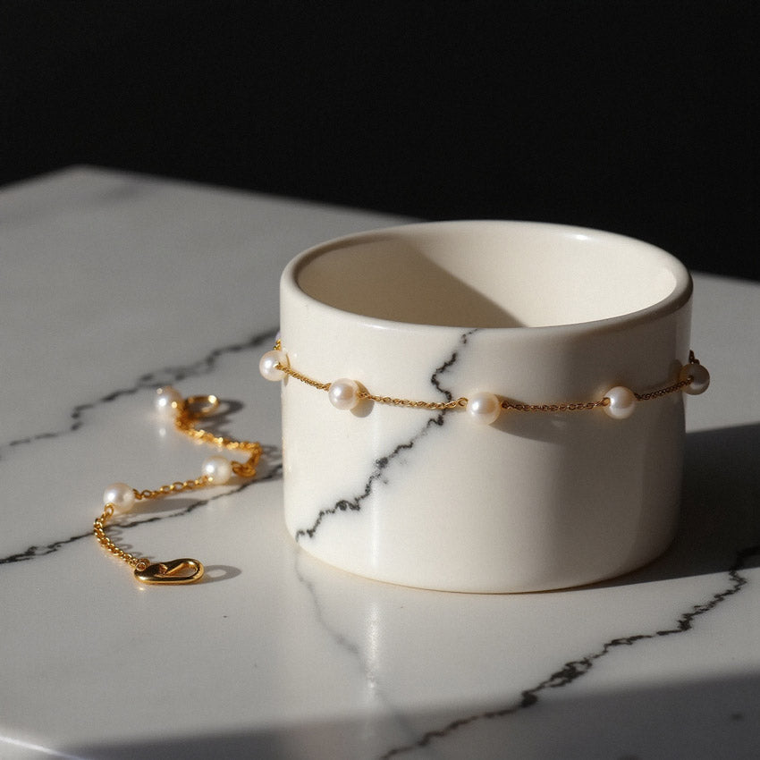 Bracelet de cheville en perles côtières
