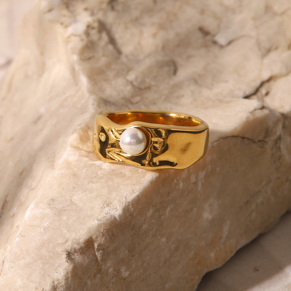 Lava Pearl Ring