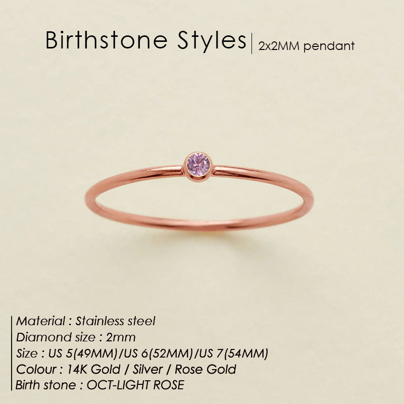 Mini bague avec pierre de naissance (lot)