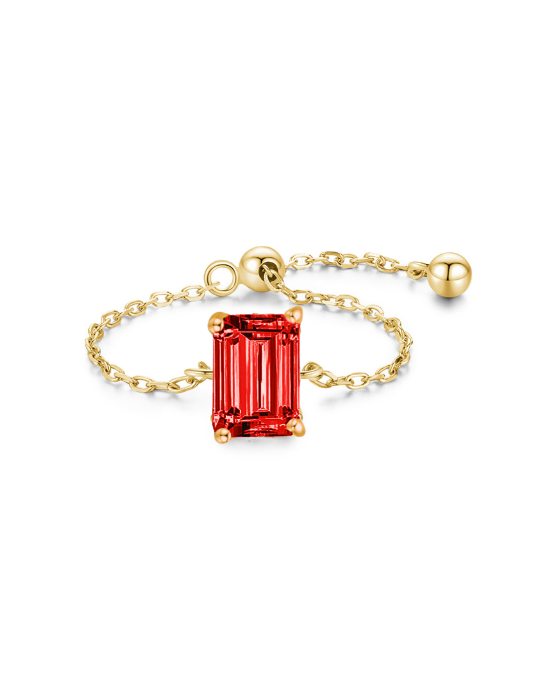 Bague solitaire à chaîne (lot)