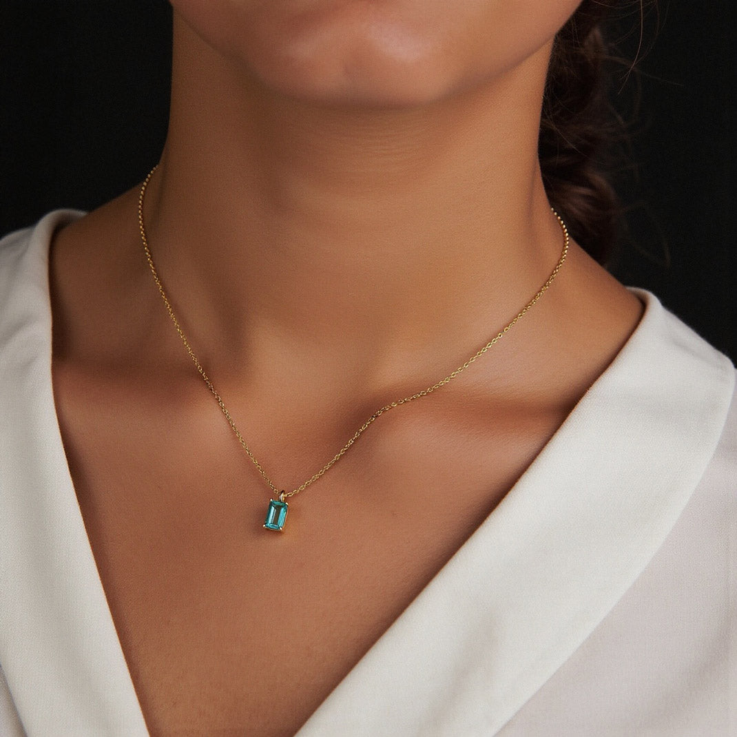 Collier avec pierres de naissance multicolores (lot)