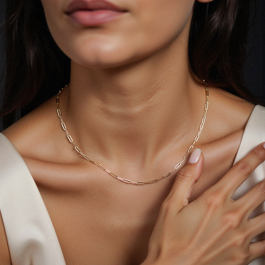 Elle-Paperclip Chain Necklace