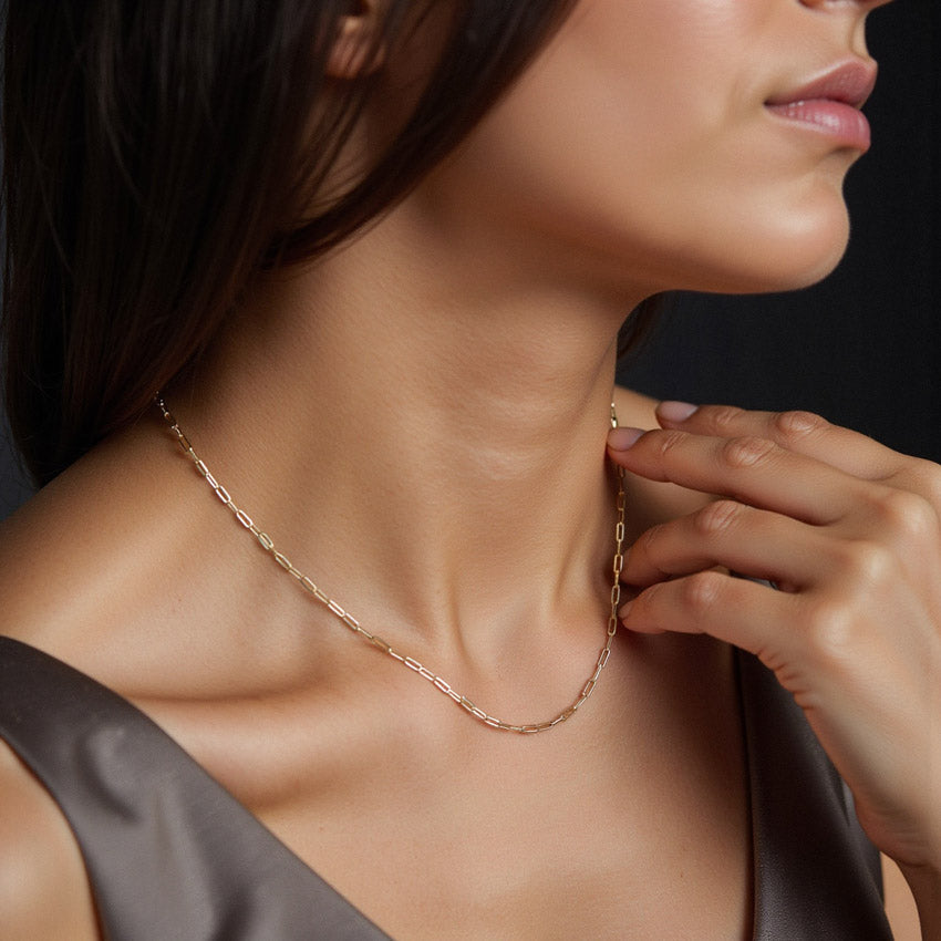 Elle-Paperclip Chain Necklace