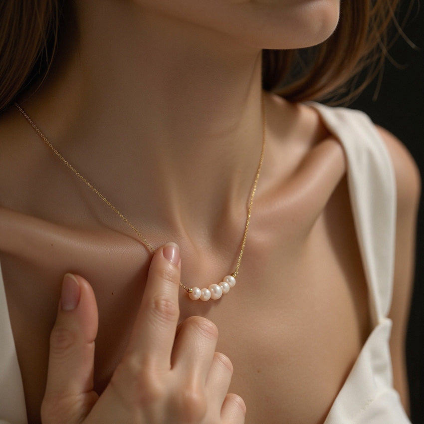 Pearl Cluster Necklace