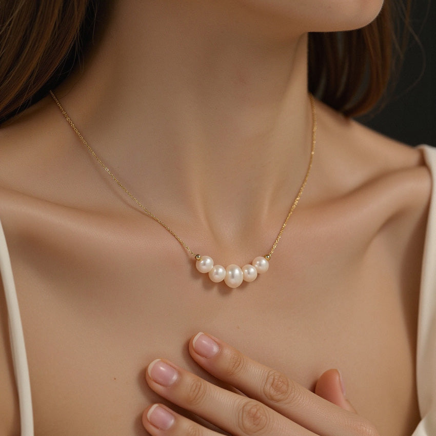 Pearl Cluster Necklace