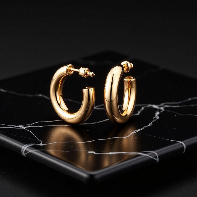 Boucles d'oreilles tubulaires en forme de C (lot)