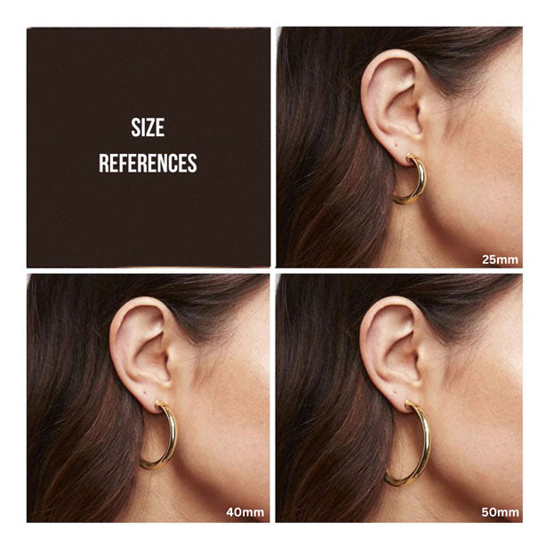 Boucles d'oreilles tubulaires en forme de C (lot)