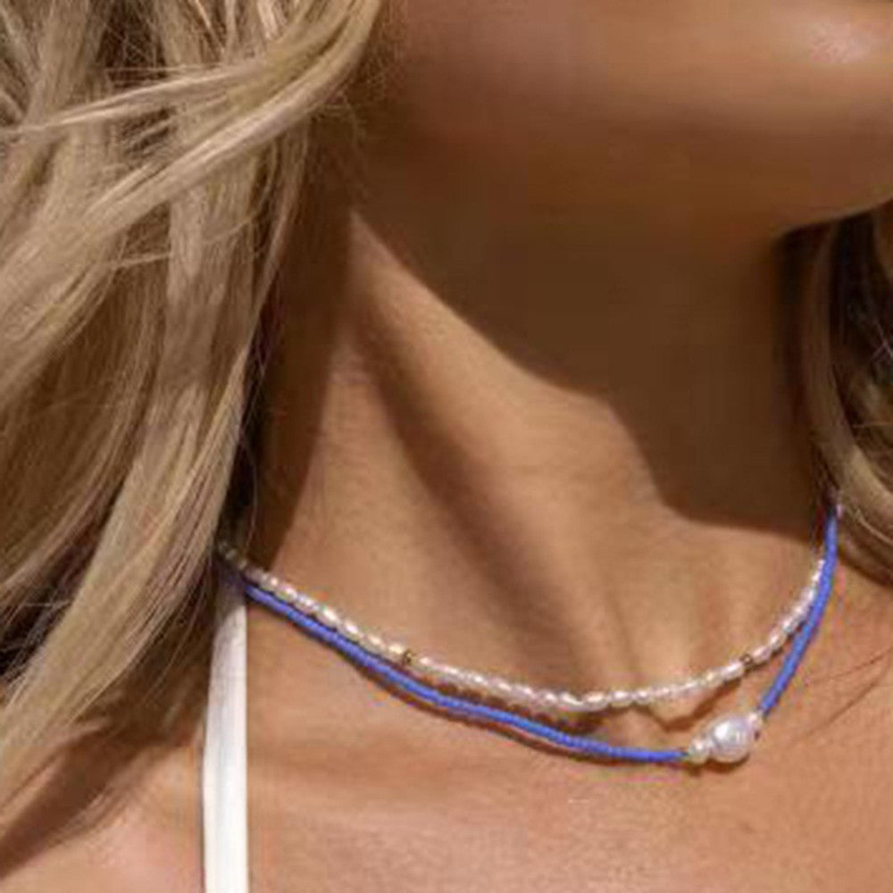 Collier ras du cou en perles Tropi (lot)